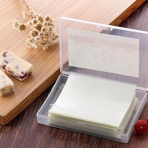Rice Paper Edible - 500pcs Wafer Paper Glutinous Rice Paper, Nougat Paper Handmade Edible Rice Paper Sheets Rice Paper Spring Rolls for Baking Cupcakes Sushi Candy Caramel Toffee Rice