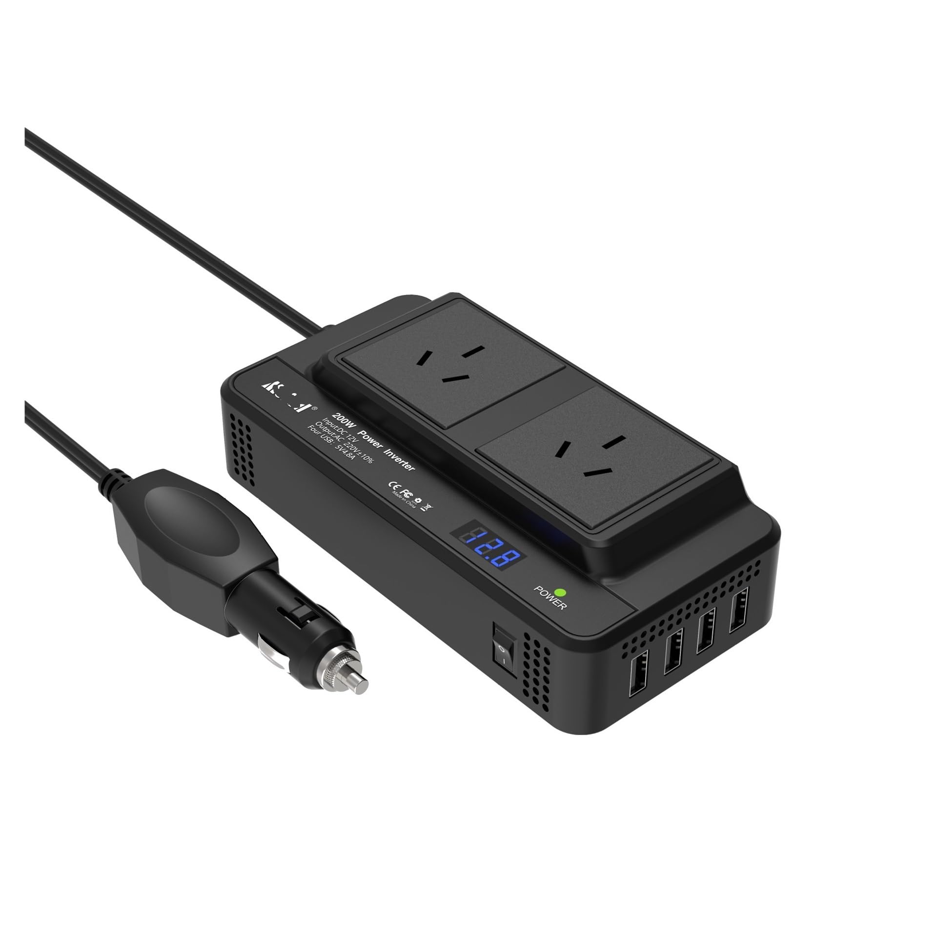 Onduleur de voiture pour charger un ordinateur portable en roulant 200W