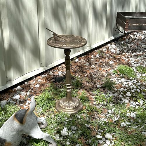 Zeckos 21-Inch Cast Iron Bronze Dragonfly Sundial: A Unique Blend of Artistry and Functionality for Your Garden, Patio, or Pool Area, Infusing Timeless Charm to Exterior Spaces - Thumbnail 5