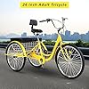 26 inch Adult Tricycle, 7 Speed 3 Wheel Bike for Women Men Seniors, Cruise Trike Bike with Shopping Basket & Lock, Adjustable Seat, Multiple Colors #1