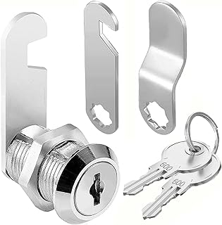 Litensh Mailbox Lock 16mm, Cabinet Cam Lock with Key Alike, Drawers Lock, Dresser Lock, Cupboard Door Lock, Furniture Locker Lock (16MM) Silver