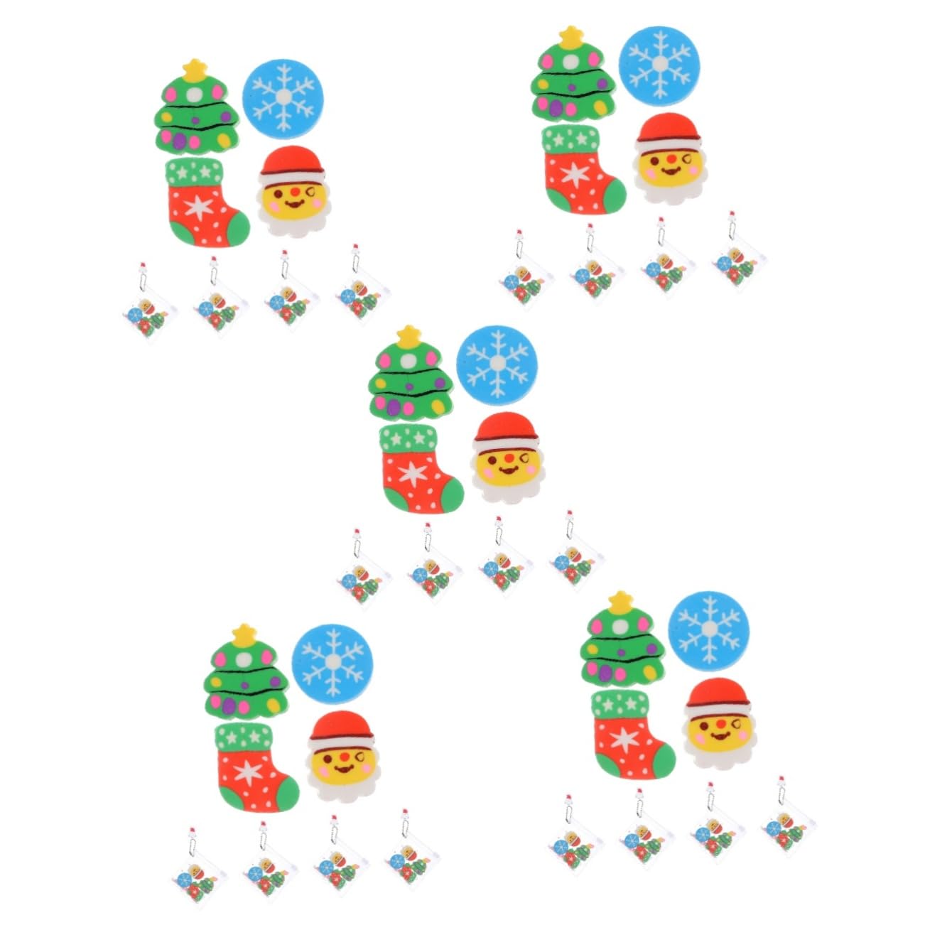 30 Sätze Weihnachtsradiergummi Element Weihnachten Party Weihnachtskinder süße Artikel Multifunktions-Radierer Cartoon Radiergummis Mini-Radierer PVC