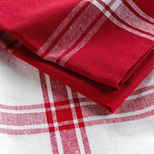 Douceur d'Intérieur, 2 Tea Towels 50 x 70 cm Bordeaux Recycled Woven Cotton, Burgundy, 27.6 x 19.7 inch (Rectangular) - Image 4