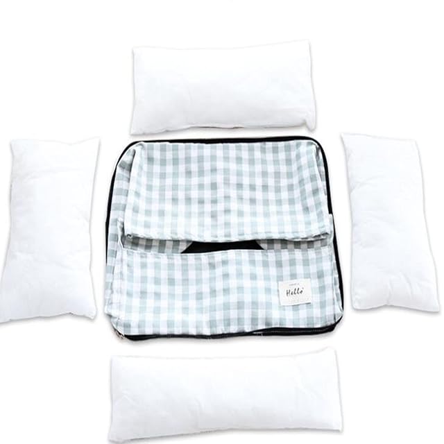 Foto 4 de 8 de Zoomlie Cama de algodón y lino a cuadros para perros y gatos