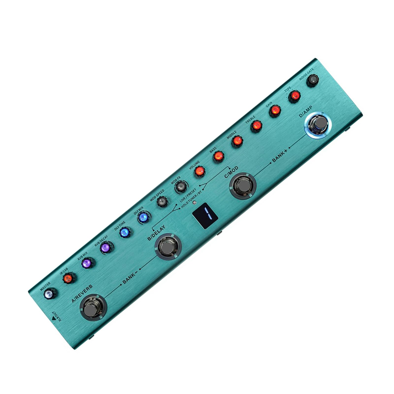 Pédale de guitare électrique multi-effets et 9 préamplis numériques programmables