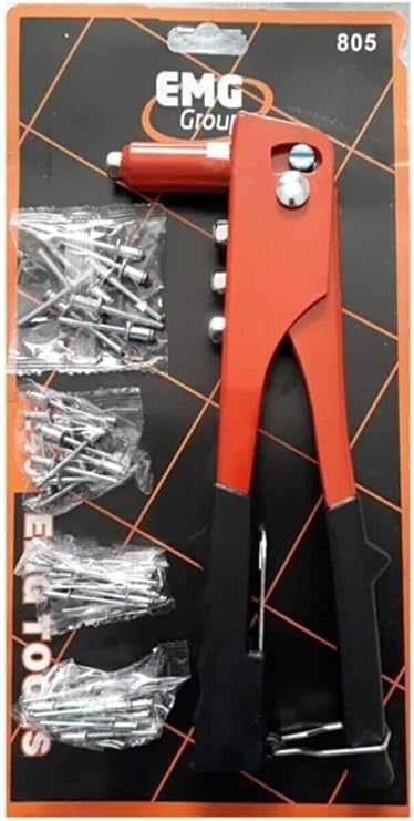 Profesyonel 46 Perçin Tabancası 240mm, Metal Gövde, Siyah-Kırmızı