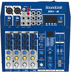 Mesa de Som Soundcraft MI-6 Analógico com 6 Canais