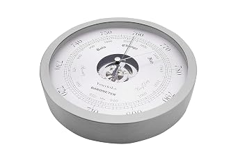 Youshiko Traditional Barometer, Stainless Steel Surround Weather Forecaster, 2026 Version (Silver)