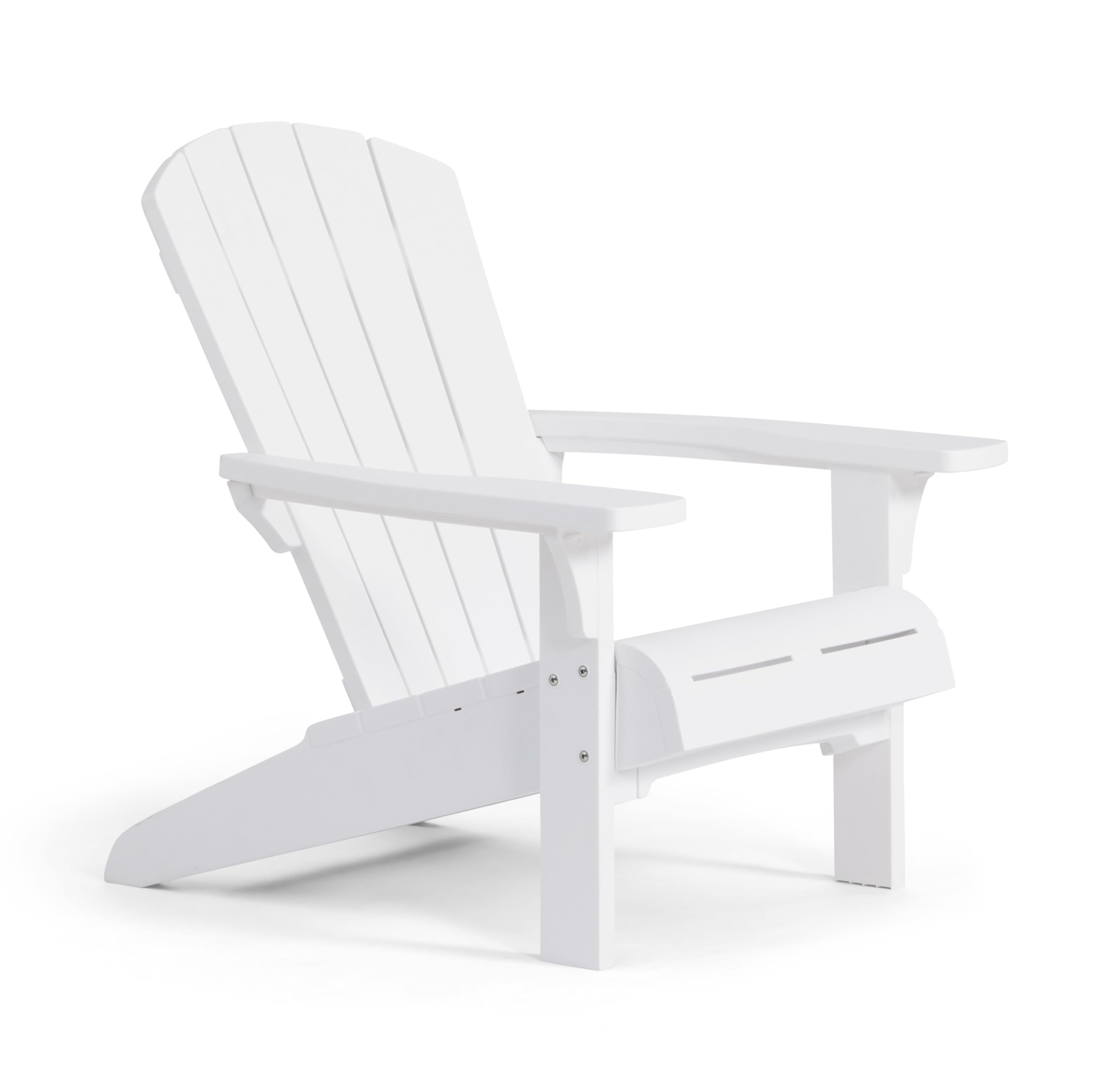 Allibert by Keter Troy Adirondack Chair - Silla de jardín de plástico para exteriores, color blanco, resistente a la intemperie, diseño clásico americano, para jardín, terraza y balcón, 93 x 81 x 96,5