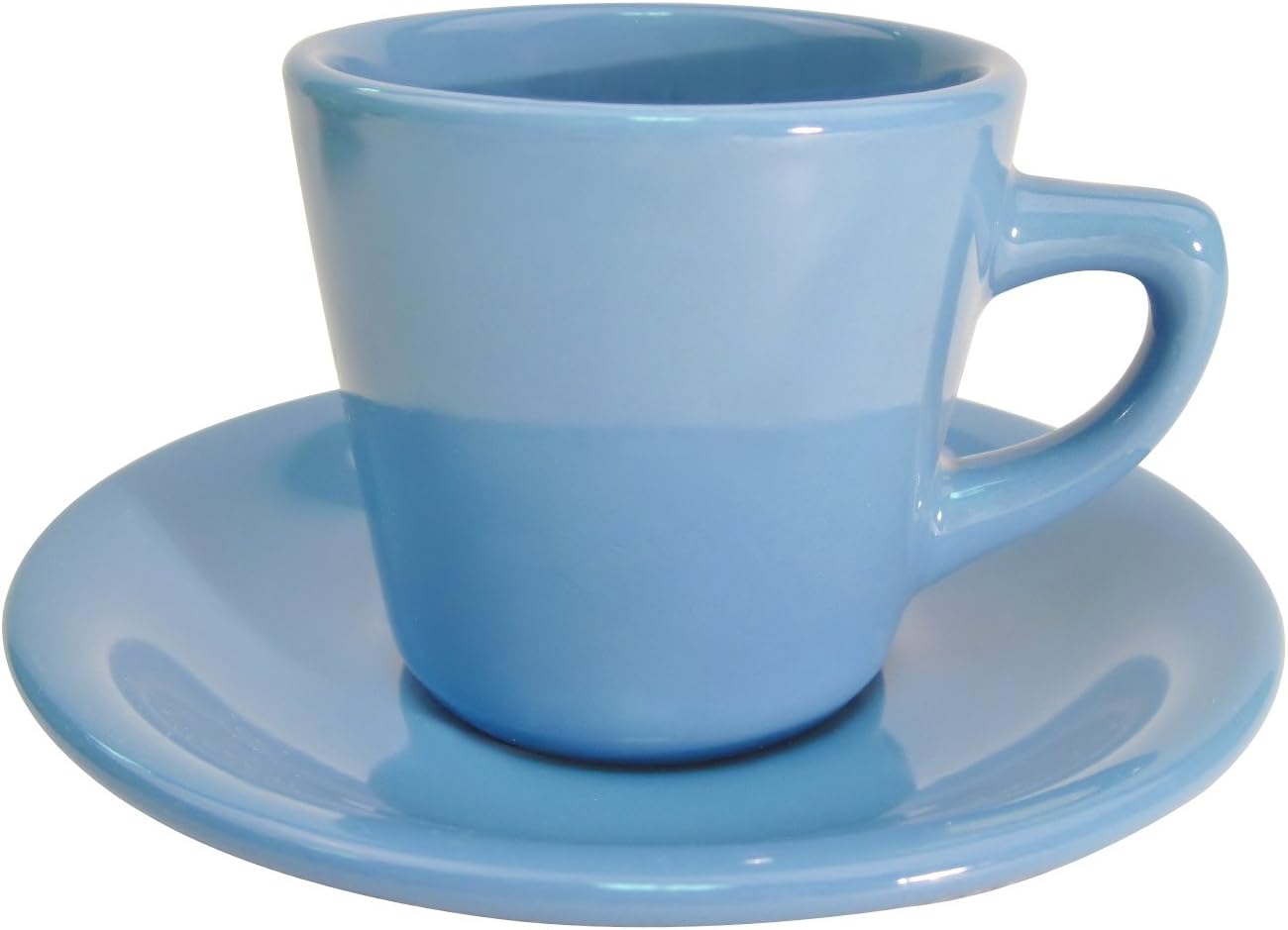 CAC China LV-1-LB 1-1/4-Inch Las Vegas Stoneware Tall Cup, 7-1/2-Ounce, Light Blue, Box of 36
