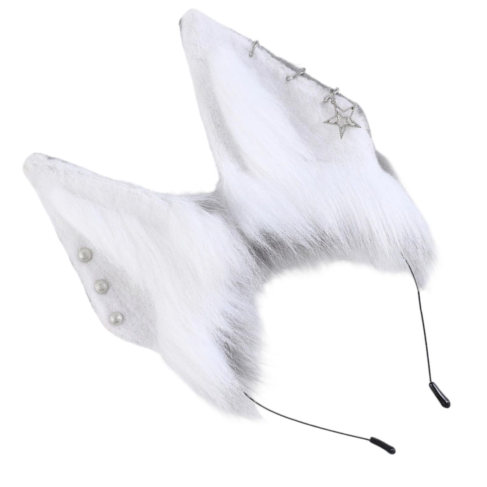 MICFENY Realistic Cats Ears Hairband Furry Headbands Plush for Cosplay Role Play and Photography Props
