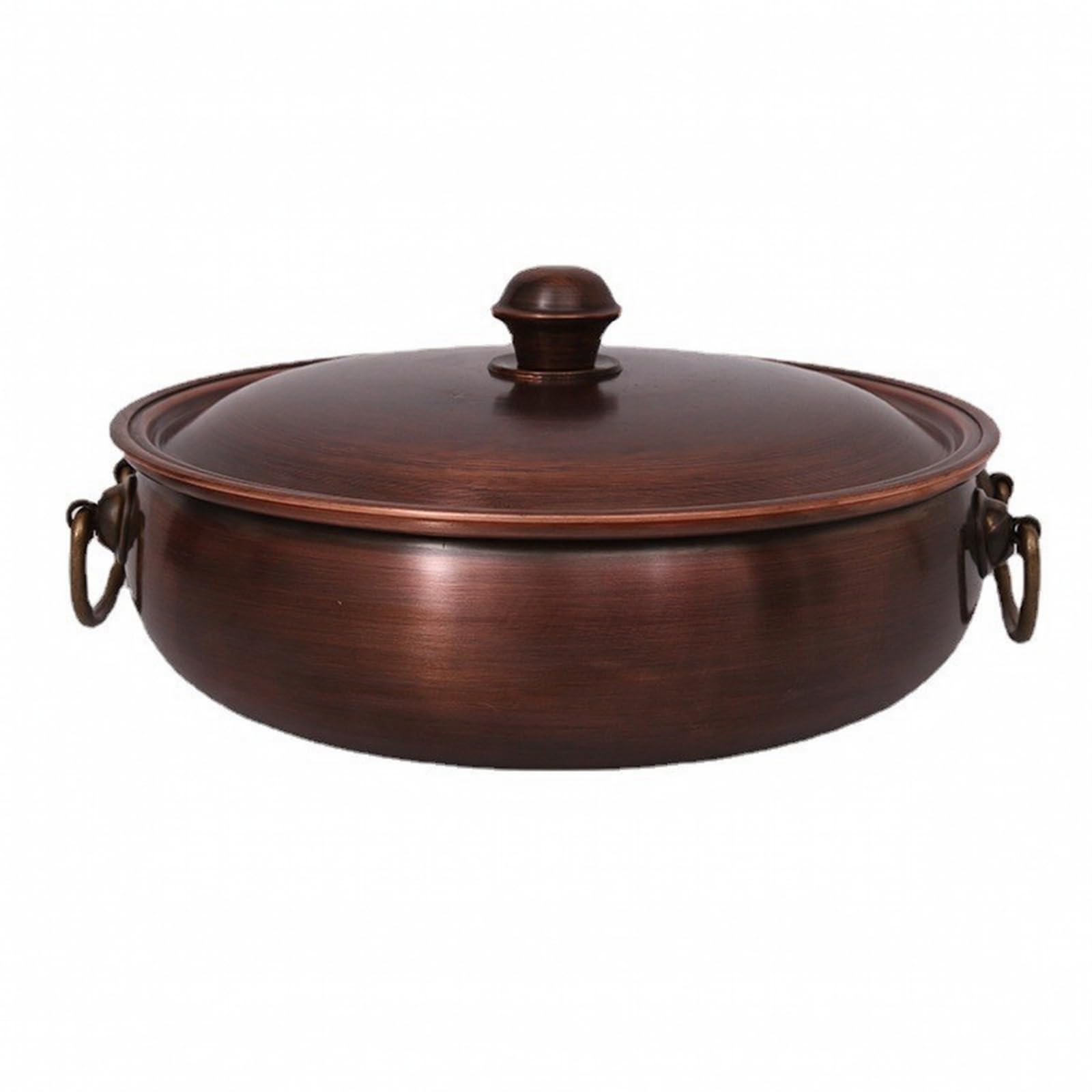 Olla Caliente Cobre Olla Cobreado Base Inducción Elegante para Cenas Familiares, 32CM