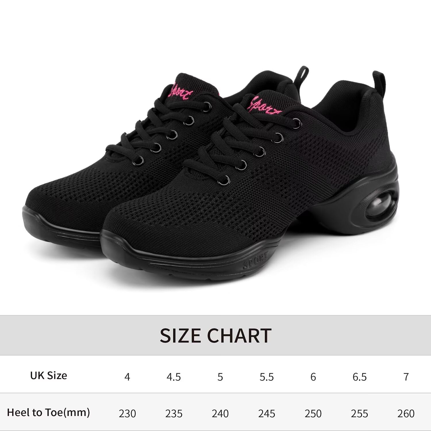 Breathable Dance Trainers Women Lace-Up Jazz Shoes Training Sneakers for Dance