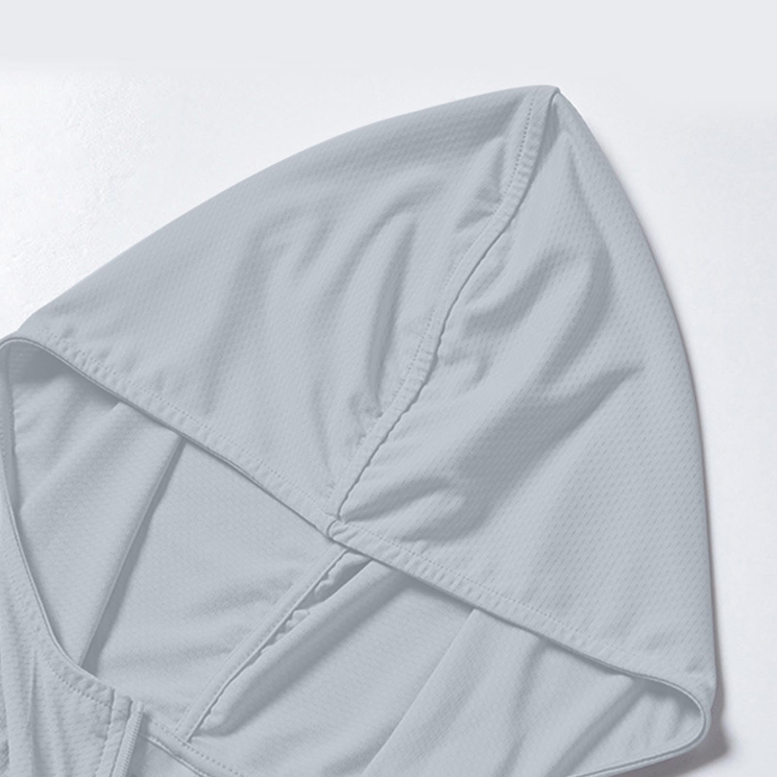 Sudadera con capucha para hombre, ligera, con cremallera, para deportes de verano, protección solar UPF 50+, casual, manga larga, elástica, para pesca, al aire libre, transpirable, con capucha, para