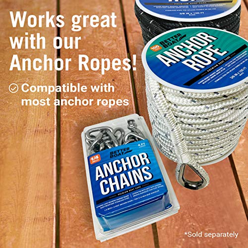 Boat Anchor Chain 4 Foot 1/4" Stainless Steel Anchor Chain And Double Shackle Link Ends Marine Grade Boat Accessories For Pontoon, Deck Boat, Open Fisher And More #TOP4