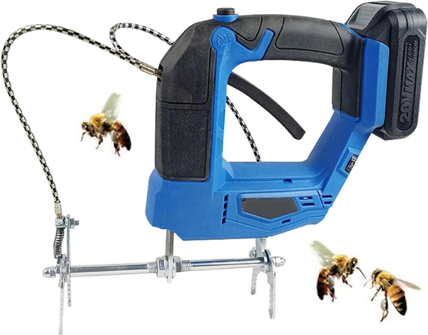 Rimuovi-Api Elettrico Portatile e Scuotitore per Telaini, Senza Filo Ricaricabile con 4 velocità Regolabili, Maniglia Antiscivolo per Attrezzatura Apistica e Raccolta del Miele da Alveare