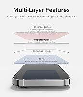 Vista 5 de Ringke Vidrio de cubierta completa [cobertura inastillable] compatible con iPhone 14 Pro protector de pantalla de 6.1 pulgadas, vidrio templado