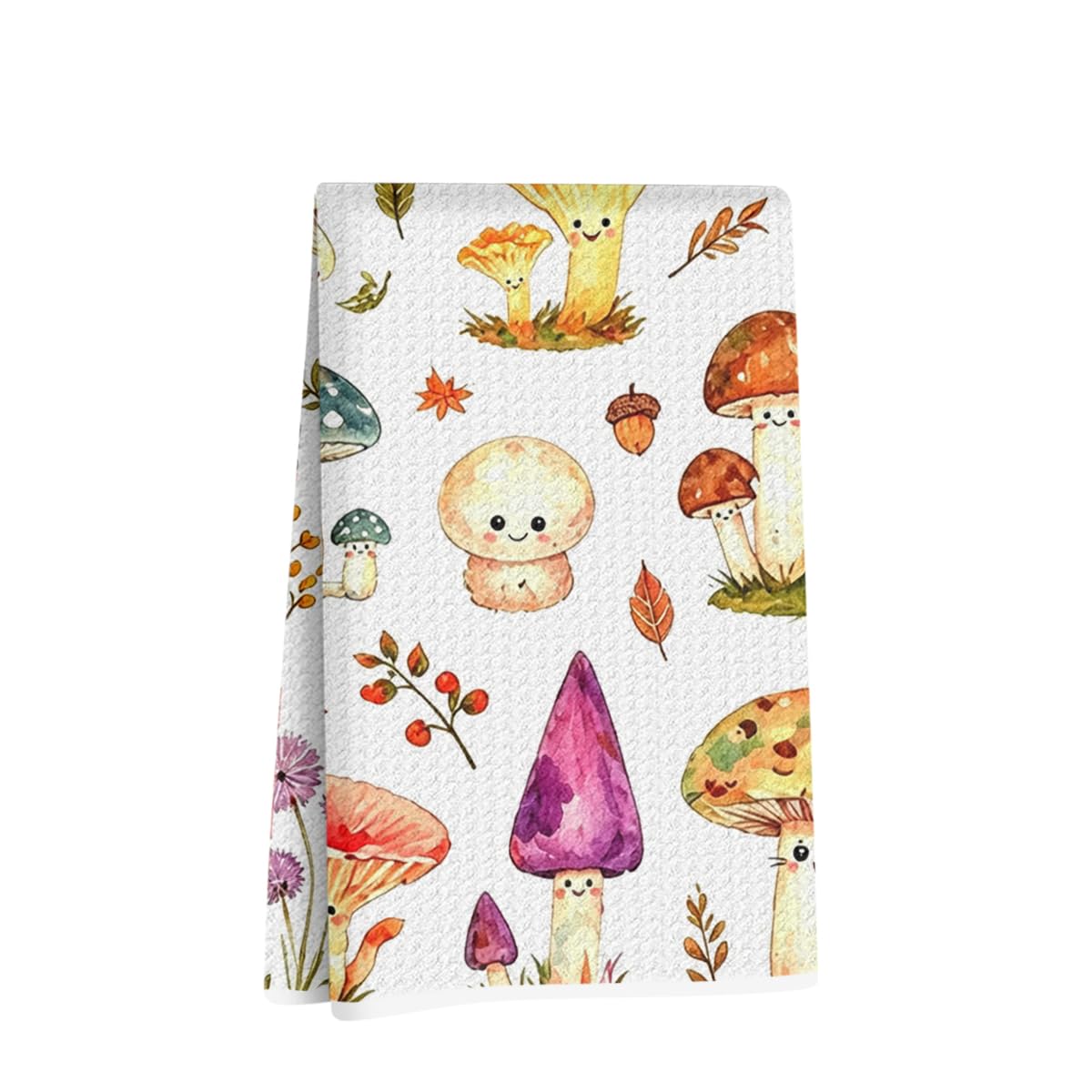 Hanamiya Na Mushroom Cat Kitchen Towels, Cute Mushroom Reusable Dish Towels