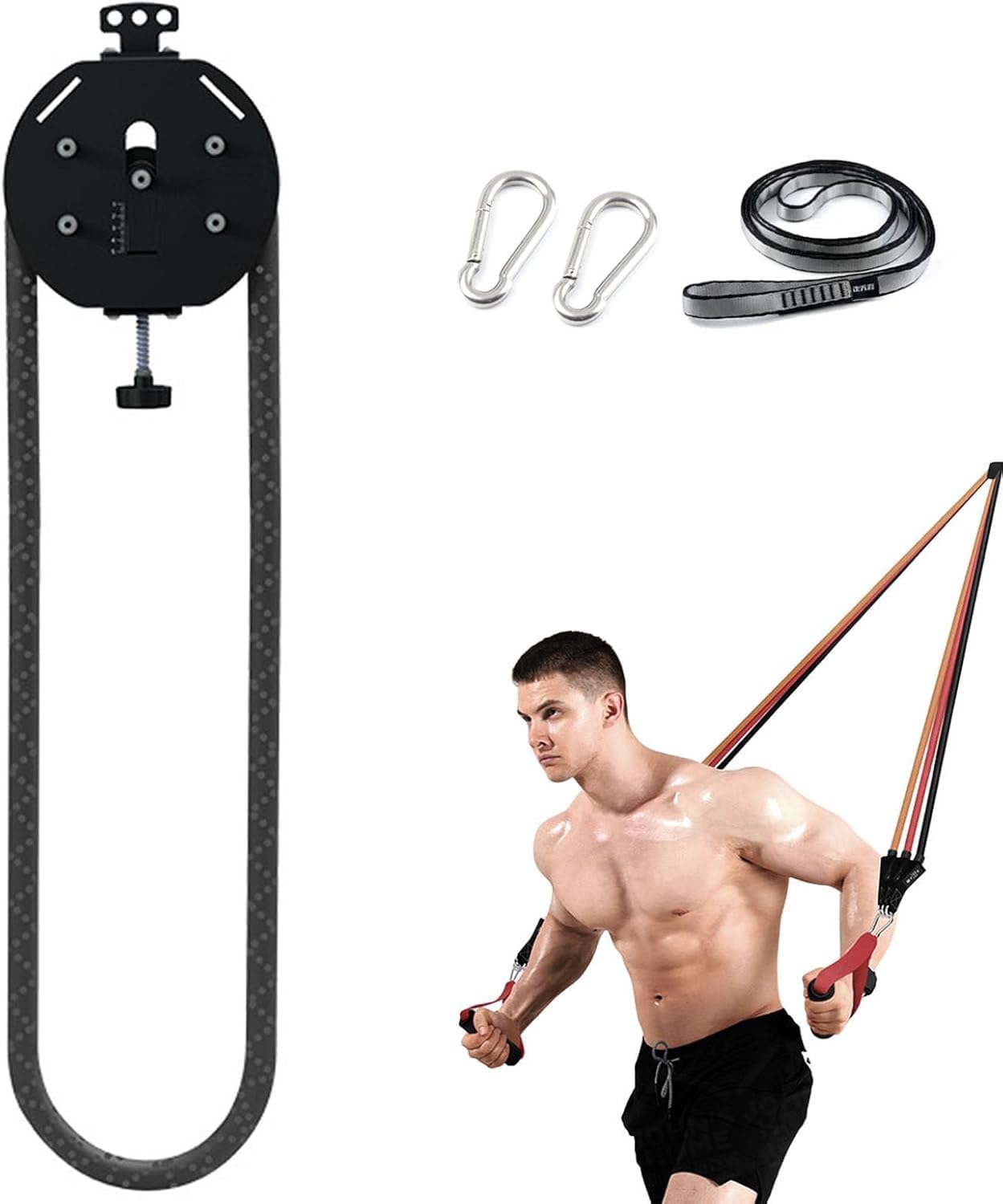 Niekończący się trener linowy, regulowany opór 150 kg, do treningu całego ciała, treningu siłowego, HIIT, cardio, domowej i garażu, nie wymaga montażu