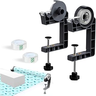 Tabletop Gift Wrapping Tool with Tape Dispenser–2 Pack Adjustable Wrapping Paper Table Clamps with 2 Tapes–Perfect for Christmas, Holidays, and Crafting