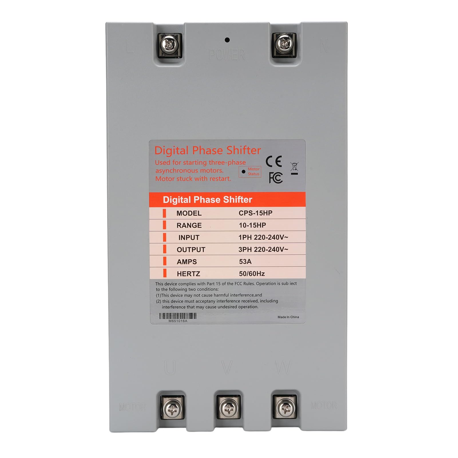 Convertitore di Fase Digitale 10-15 da 1 Ph a 3 Ph 53 Amp Compatto