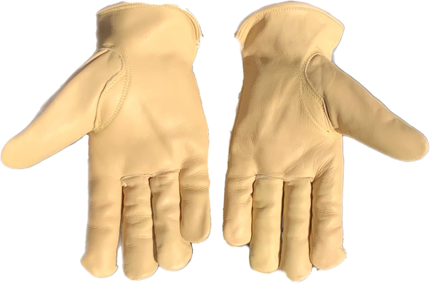 Slickman 1121 Cowhide Leather Work Gloves, Heavy Duty Outdoor Labor Gloves, Tan - Image 2