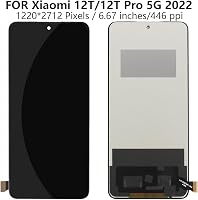 LADYSON Xiaomi 12T LCD Kijelző Csere Szett - 12T Pro 5G 2022 Érintőképernyő Digitizer Javító Készlet 6.67" Fekete 2