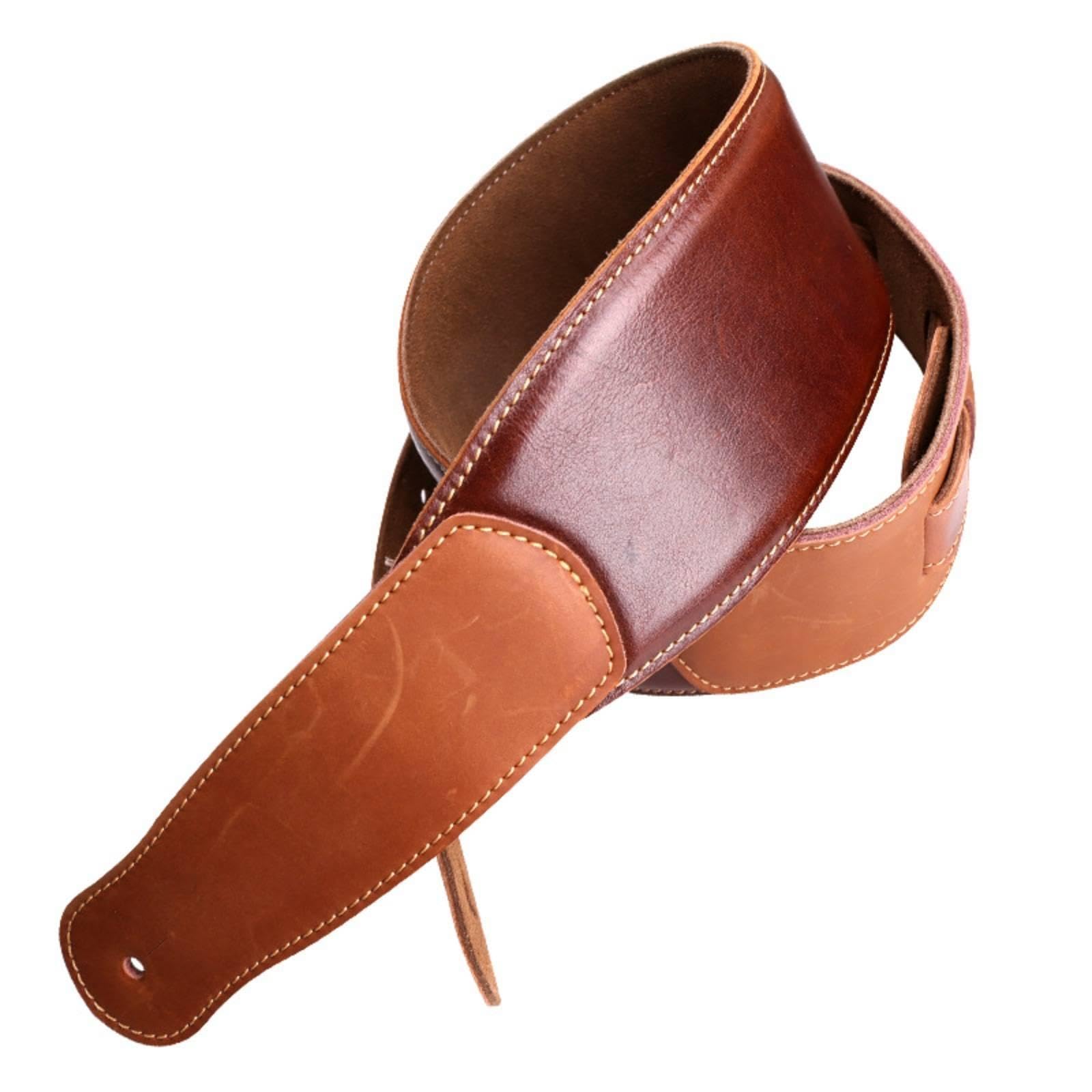 Authentic Leather Guitar Strap Wide Leather Guitar Strap Adjustable for Guitarists, Bass Guitarists, Live Performance, Rehearsals-image-48