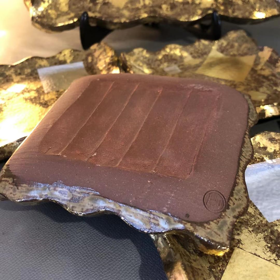 Amazon.co.jp: N200、京焼 陶あん 金銀箔 盛皿陶葊 土渕善丕氏 超 6枚  