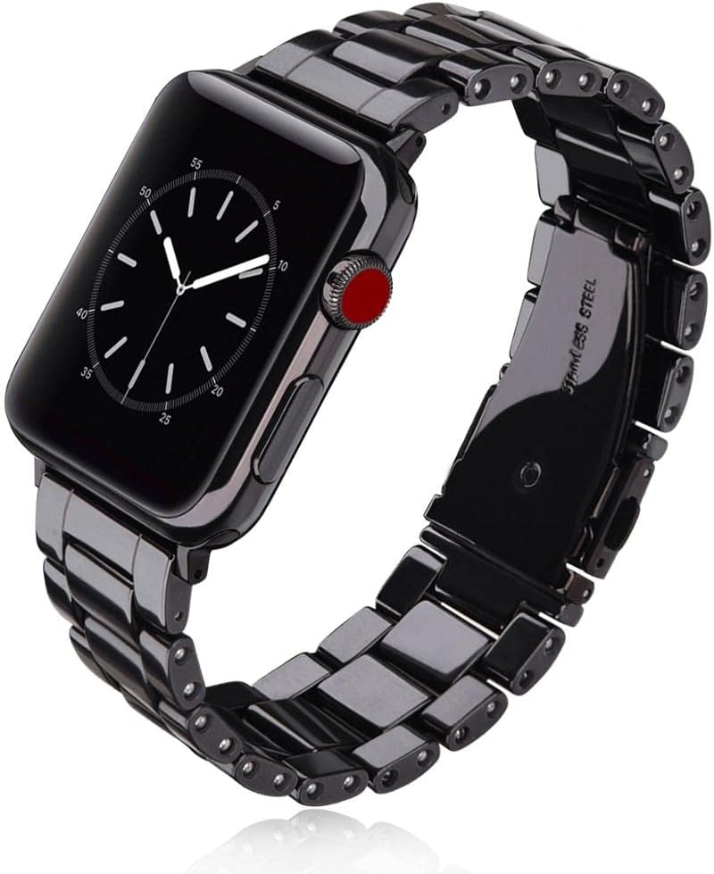 MaKTech Three-Piece Ceramic Bracelet Band Compatible with Apple Watch Series 8/7/6/SE/Ultra/2022
