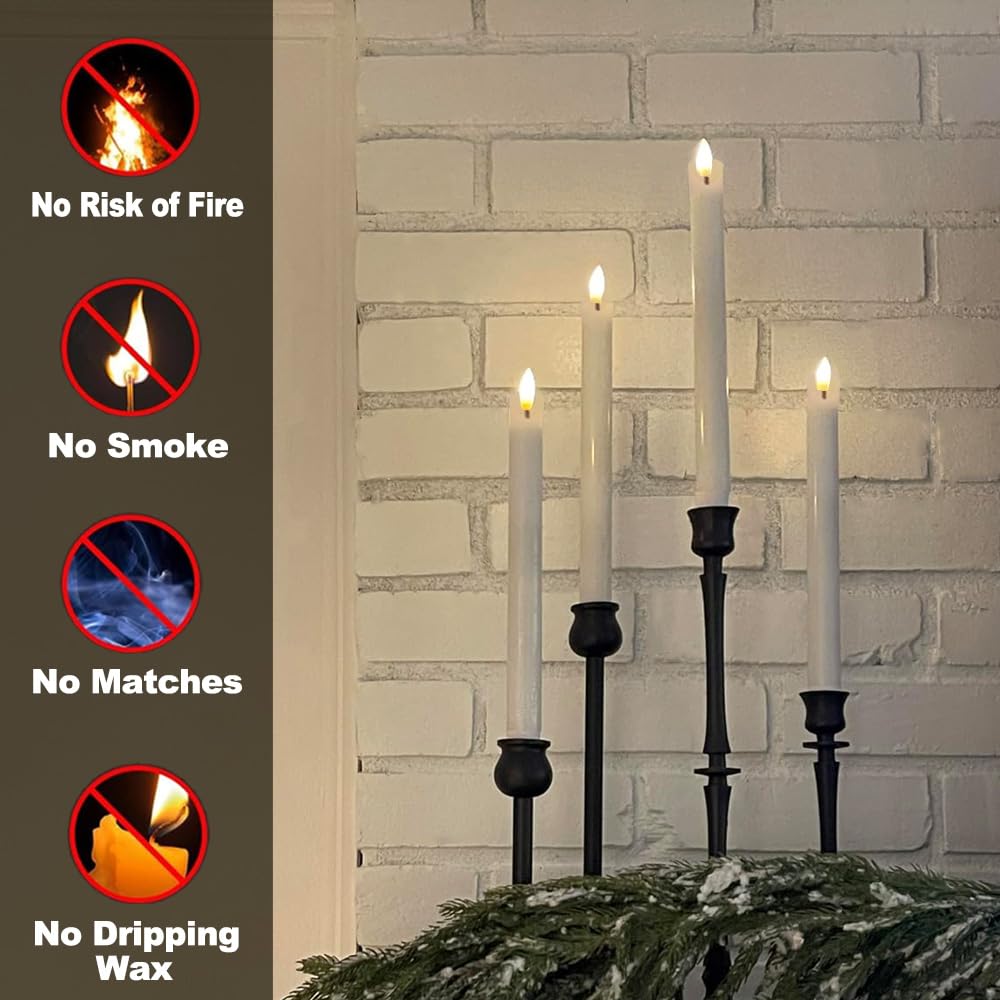 Candele LED Senza Fiamma - Effetto Cera Reale, Con Telecomando E Timer, Set Da 6 - Foto 3