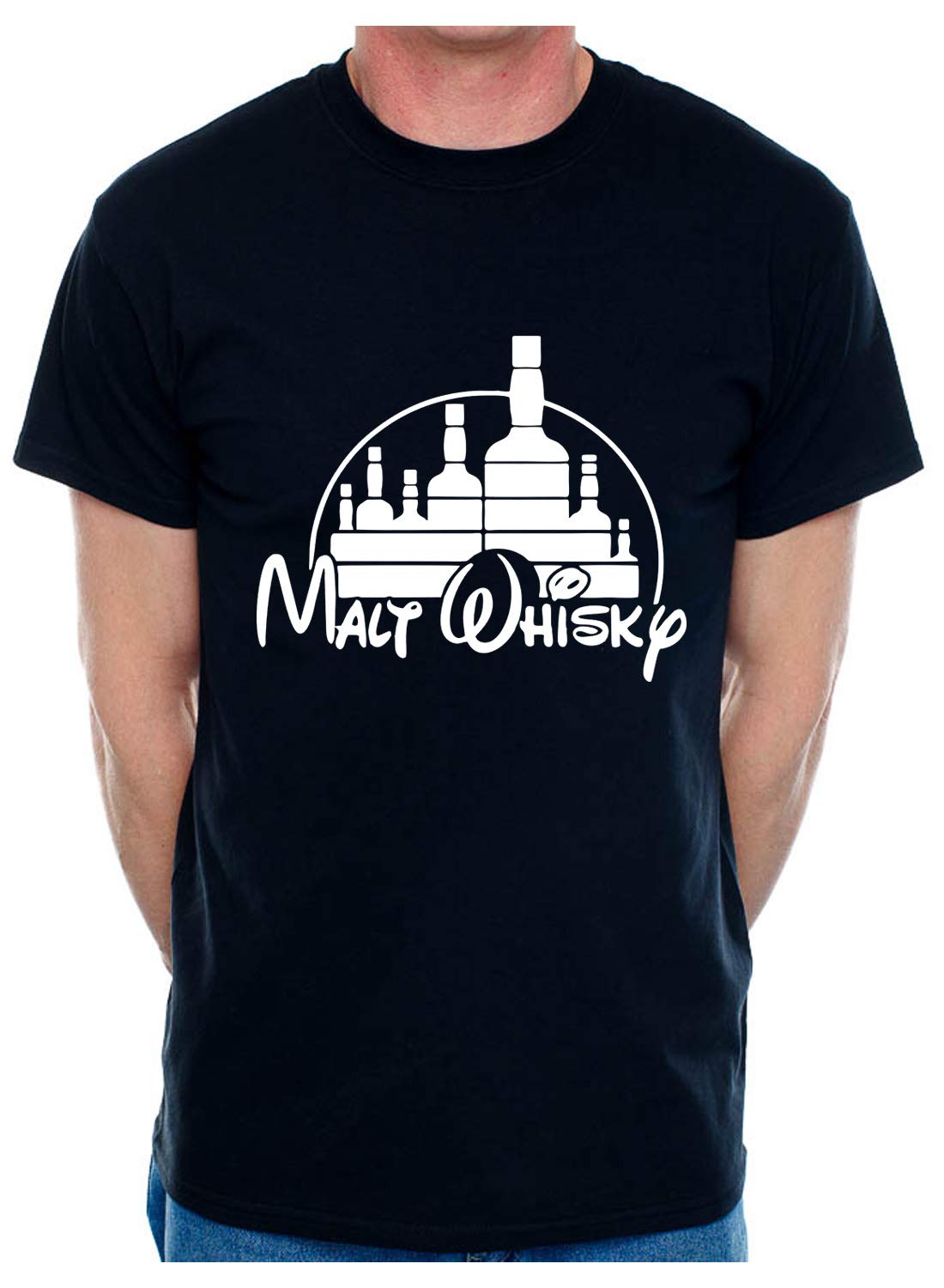 Print4U Malt Whisky Mens T-Shirt Large Black