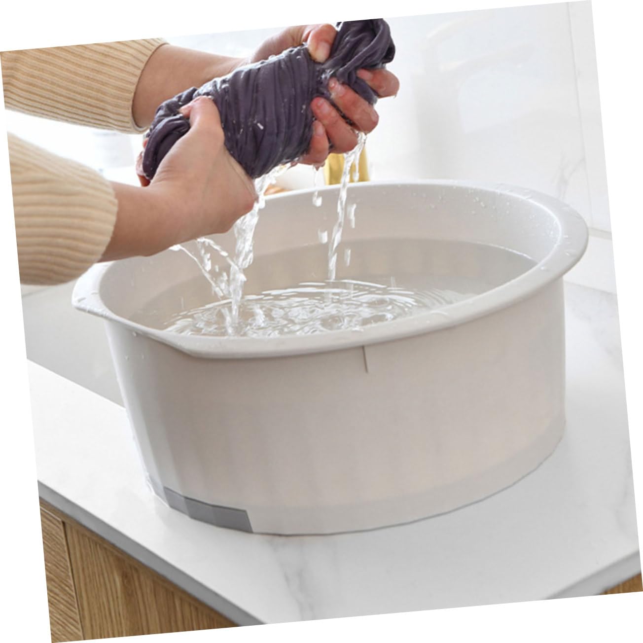 TOPBATHY 2 Pezzi Lavatoio Portatile con Tavola per Lavaggio Lavabo Antiscivolo per Bucato e Uso per Dormitori Include Scrubbing Board e Design Compatto
