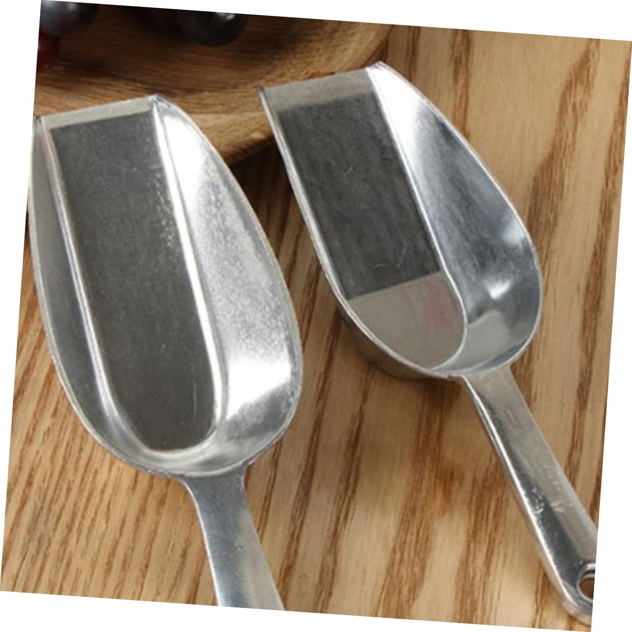 Zerodeko 6pcs Professional Aluminum Alloy Ice Shovel for Supermarkets and Bars Multi-function Square Mouth Scoop and Lightweight Design