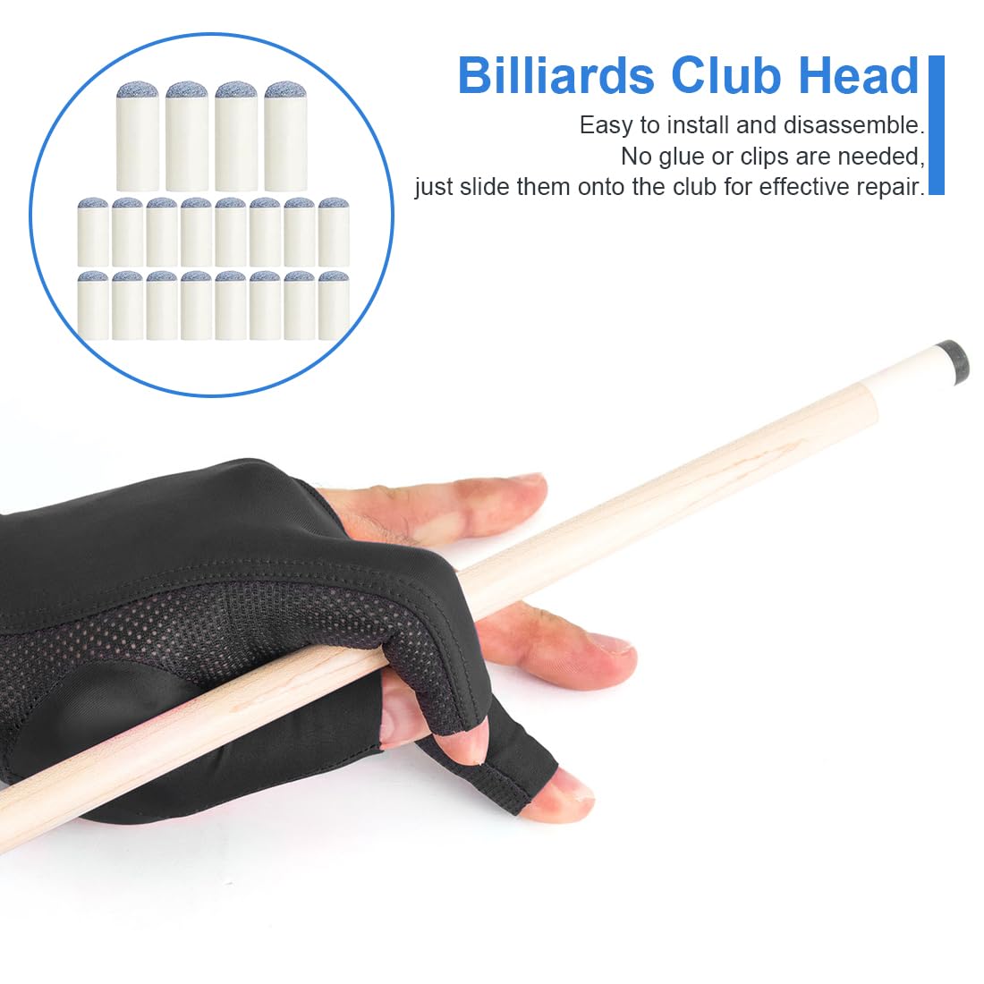20 Pezzi Punte per stecca da biliardo,Punte Per Stecca Da Biliardo, Punte Di Ricambio Per Tacchetta Da Biliardo, Sostituzione Per Stecca Da Biliardo Da 13 Mm, Nessuna Colla Richiesta