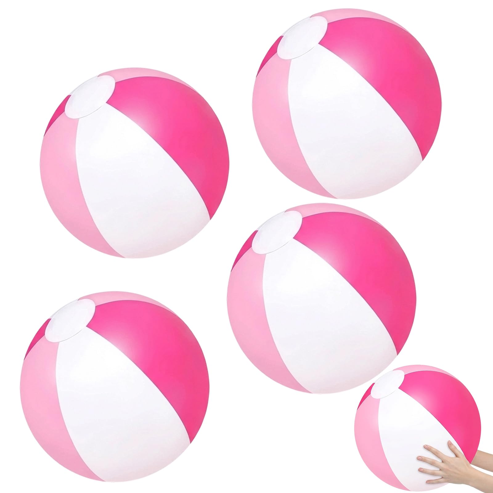 4 Pcs Beach Balls, 16 Inch Inflatable Beach Balls Large Pastel Inflatable Decorated Ball Party Ornaments for Pool Party Supplies, Birthday Favors, Summer Fun Gifts