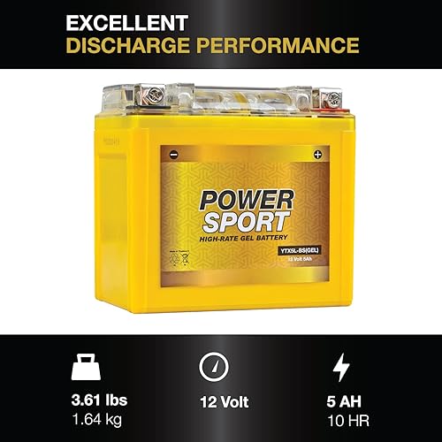 Miniatura 2 de YTX5L-BS VRLA GEL - Batería de repuesto (5 Ah, 12 V, sellada) sin mantenimiento ExpertPower