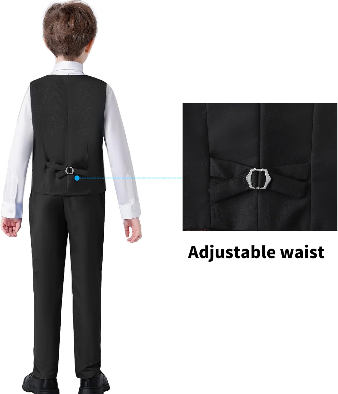 Boys' Suits Formal Slim Fit Tuxedo Boys Vest and Pants Set for Teens Dress Clothes Wedding Outfit with Tie and Bow Tie - Image 3