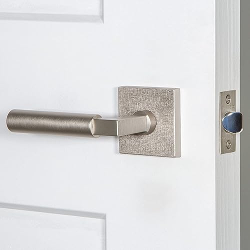 Miniatura 2 de Viaggio Quadrato - Roseta de lino con palanca suave Contempo en níquel satinado - Apertura a la derecha