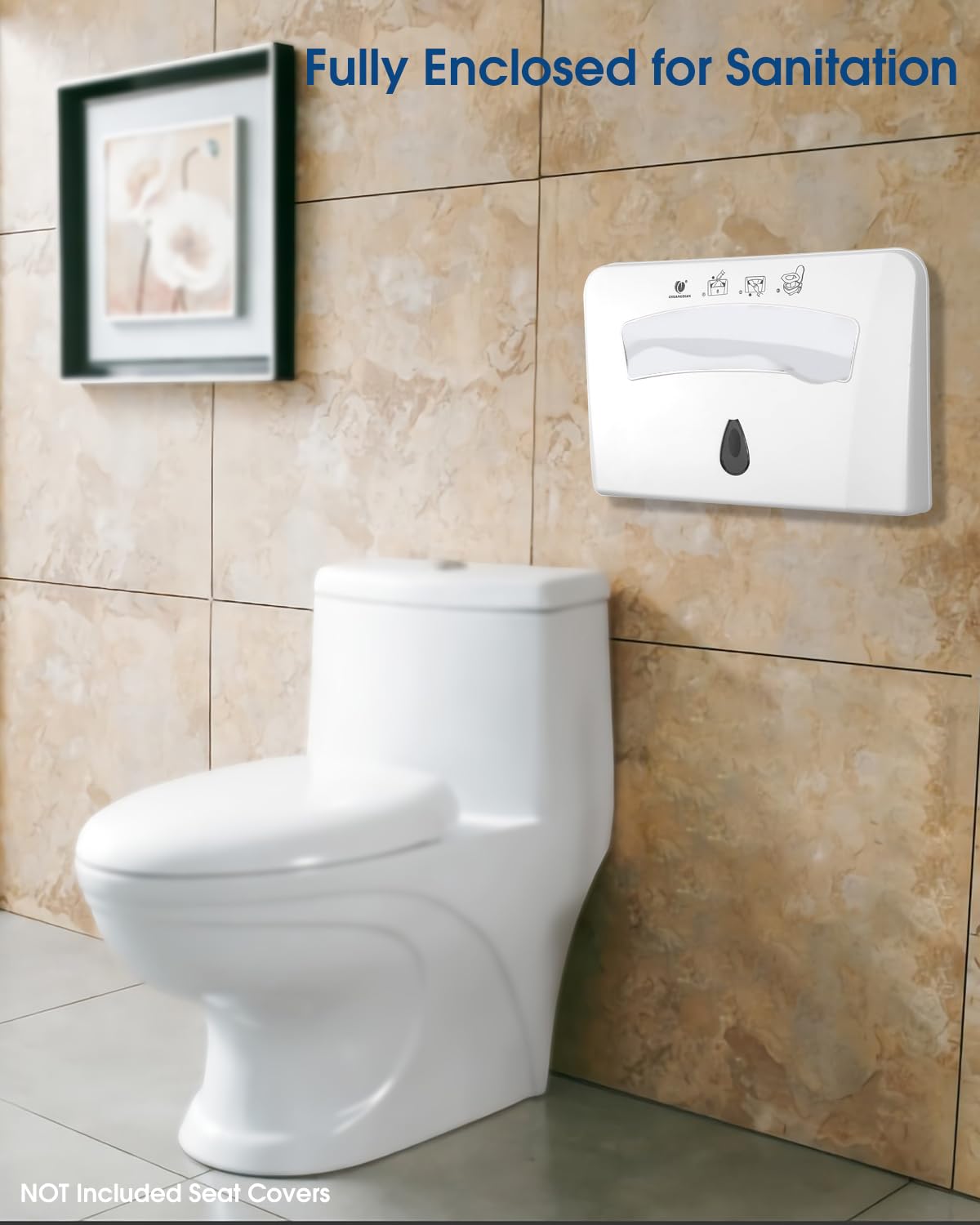 Dispensador de fundas para asiento de inodoro CHUANGDIAN, montado en pared, blanco