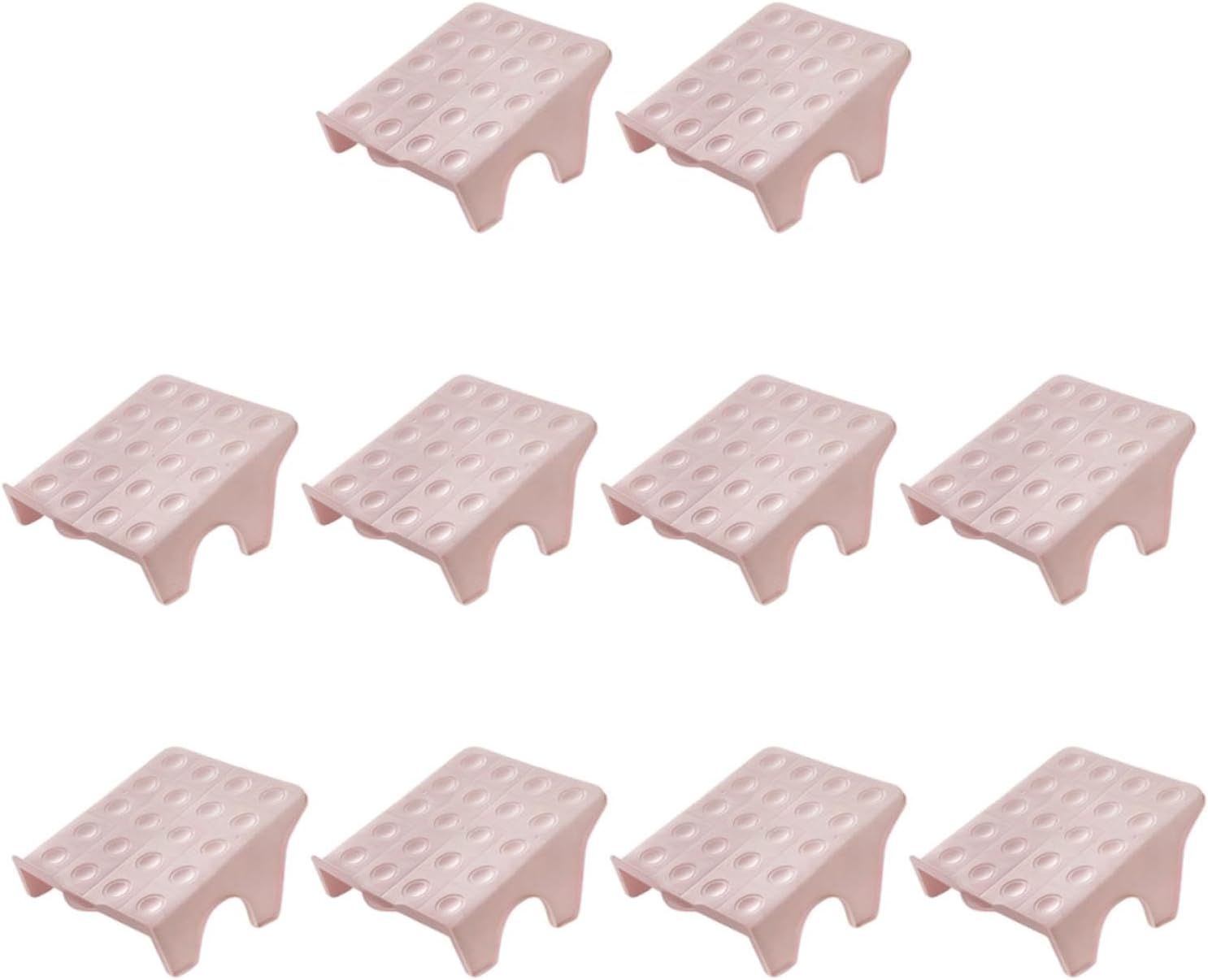 Yajuyi 10 Pieces Shoe Rack,Organizer Display Stand Accessories for Entryway Garage Bedroom, Pink