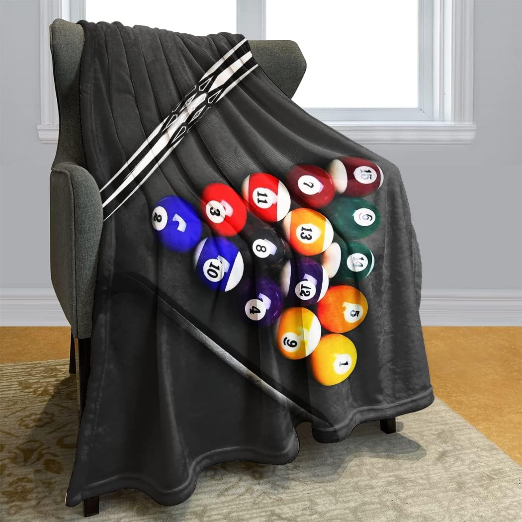 Soft Warm Fleece Throw Blanket for Couch Sofa and Bed Pool Table Billiard Balls 60"X80"