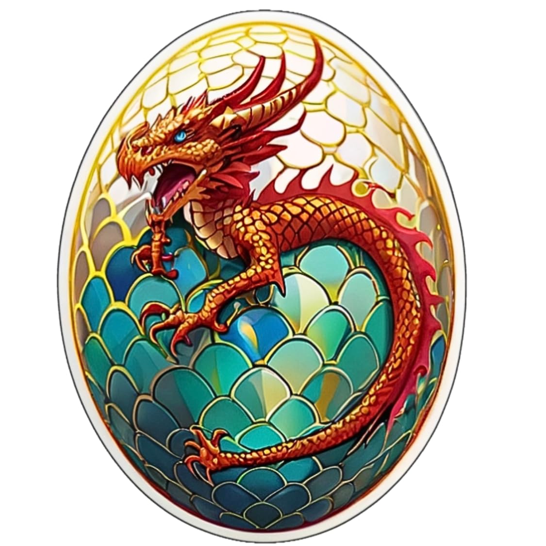 Dragon Eggs Stickers for Water Bottle 3in, 3Pcs Waterproof Vinyl Kawaii Animal Stickers for Laptop Skateboard Scrapbooking Journal Luggage Bike,Phone,