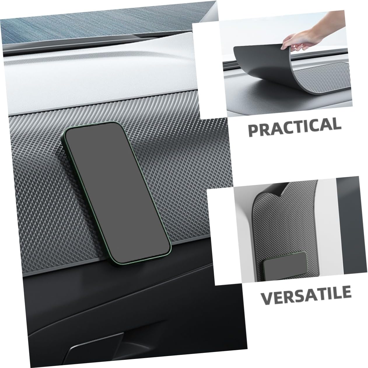 3pcs Dashboard Mat Non-Slip Sticky Phone Holder Pad for Car Dashboard Accessory Strong Adhesive High-Temperature Resistant for Phones Sunglasses Keys