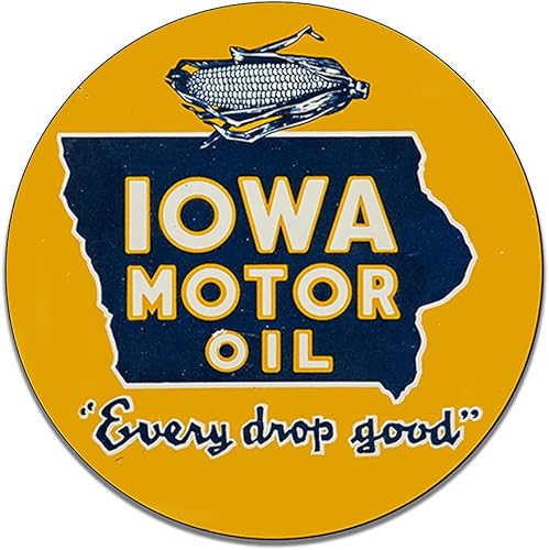 Miniatura 218 de Brotherhood Letrero de gas vintage de reproducción de letreros de metal vintage, letrero redondo de metal para garaje y hogar, 8 pulgadas de Nourse