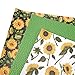 David Angie Sunflowers Printed Faux Leather Sheet PU Grain Textured Synthetic Leather Sheet Assorted 6 Pcs 7.7