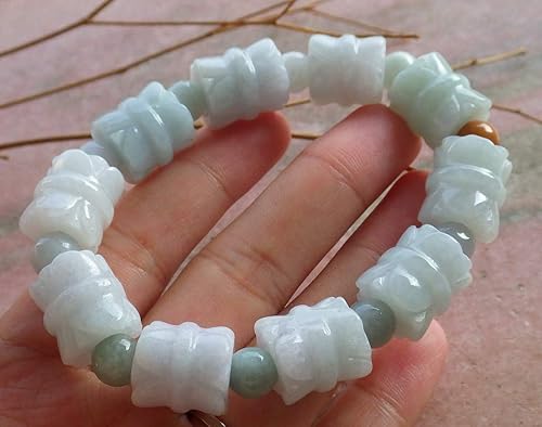 Miniatura 2 de gojade Certified 3 Color 100% Natural A Jade Jadeita Lotus Flower Beads Bracelet Bracelet - Pulsera de cuentas de jade