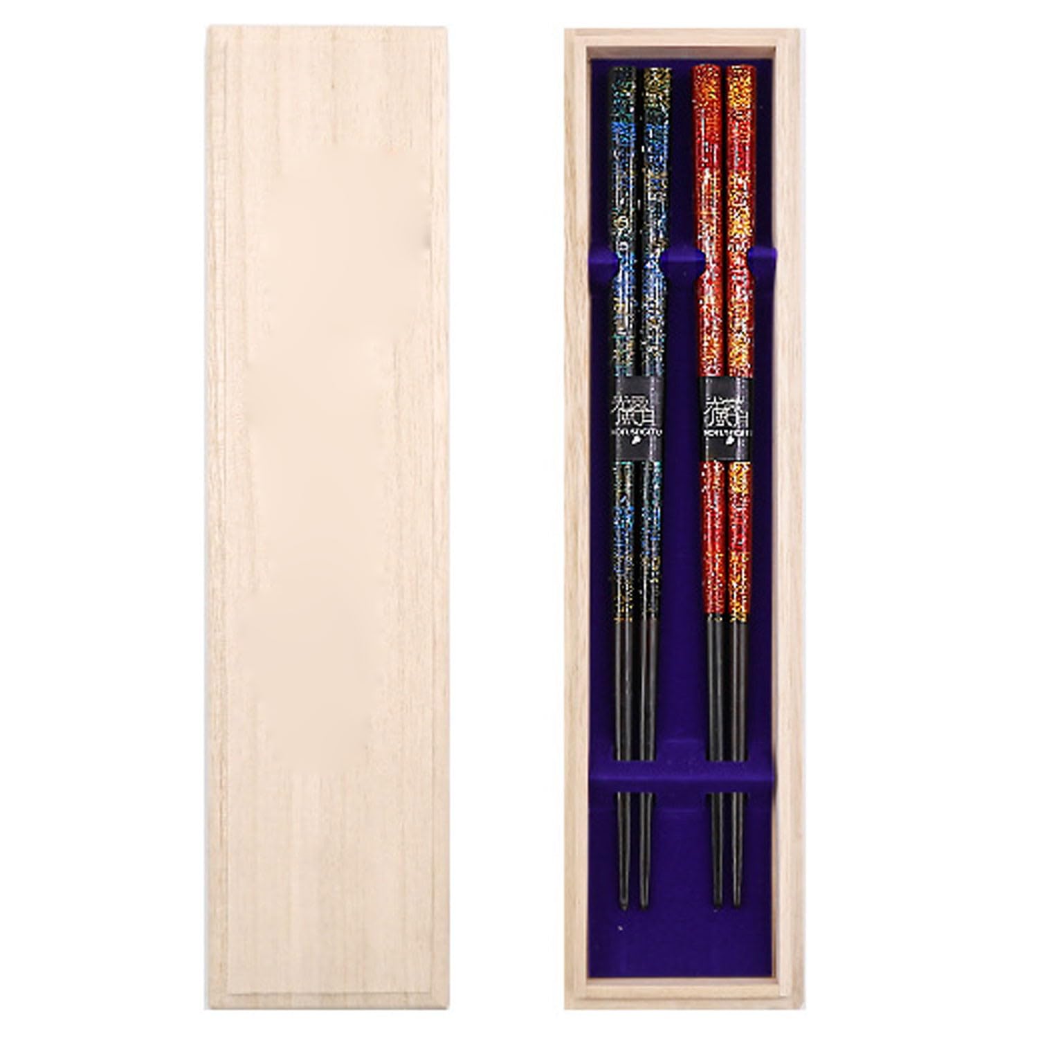 Baguettes pour débutants, Baguettes en métal, Baguettes japonaises Faites à la Main, Motif Ciel étoilé, Ensemble de Baguettes pour la Maison