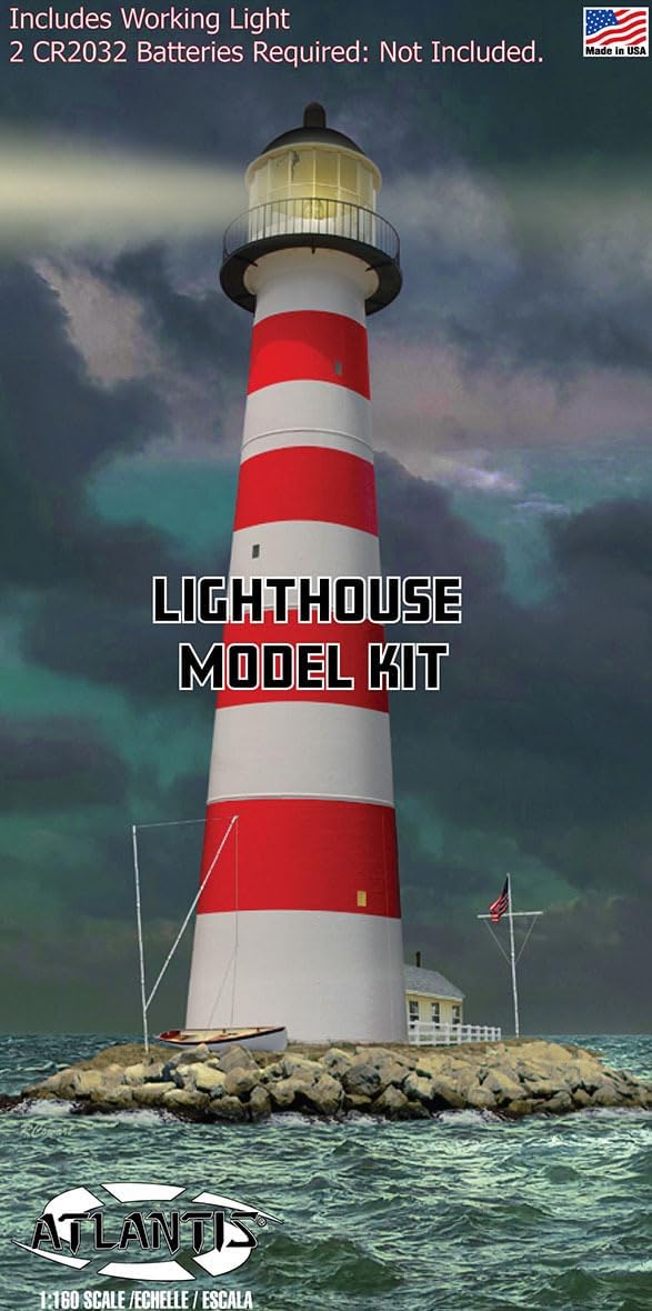 Atlantis Toy & Hobby INC. Lightouse with Light and Diorama Base AANL70779 Plastic Models Other Misc