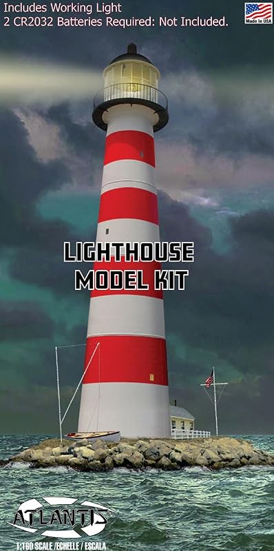 Atlantis Toy & Hobby INC. Lightouse with Light and Diorama Base AANL70779 Plastic Models Other Misc